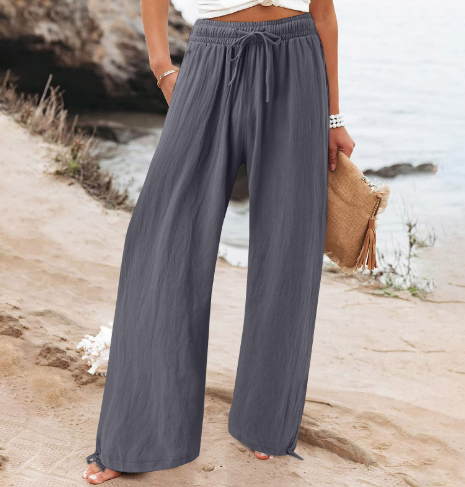 Cotton and linen breathable pants for casual comfort