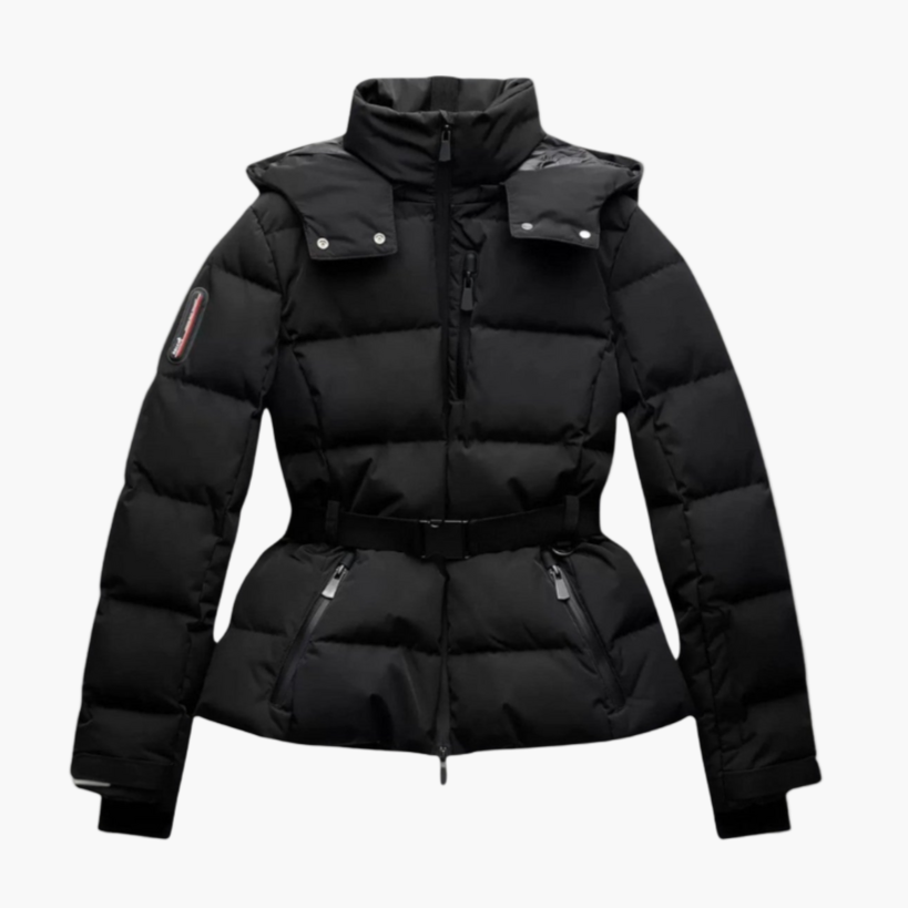 Giulia | Hooded Belted Puffer Jacket for Women — Elegance & Winter Warmth