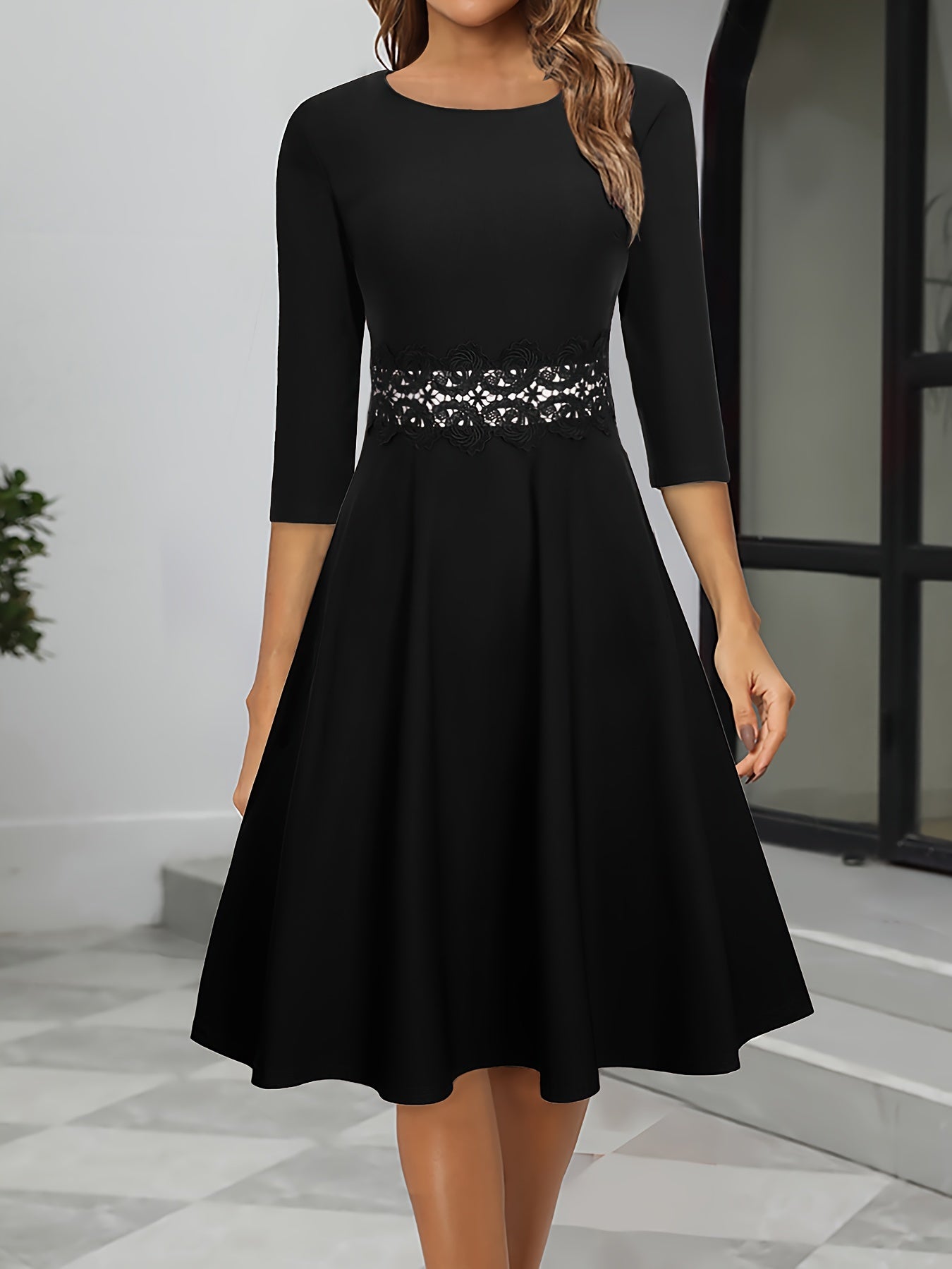 Aliénor | Elegant Midi Evening Dress – Chic and Refined Style
