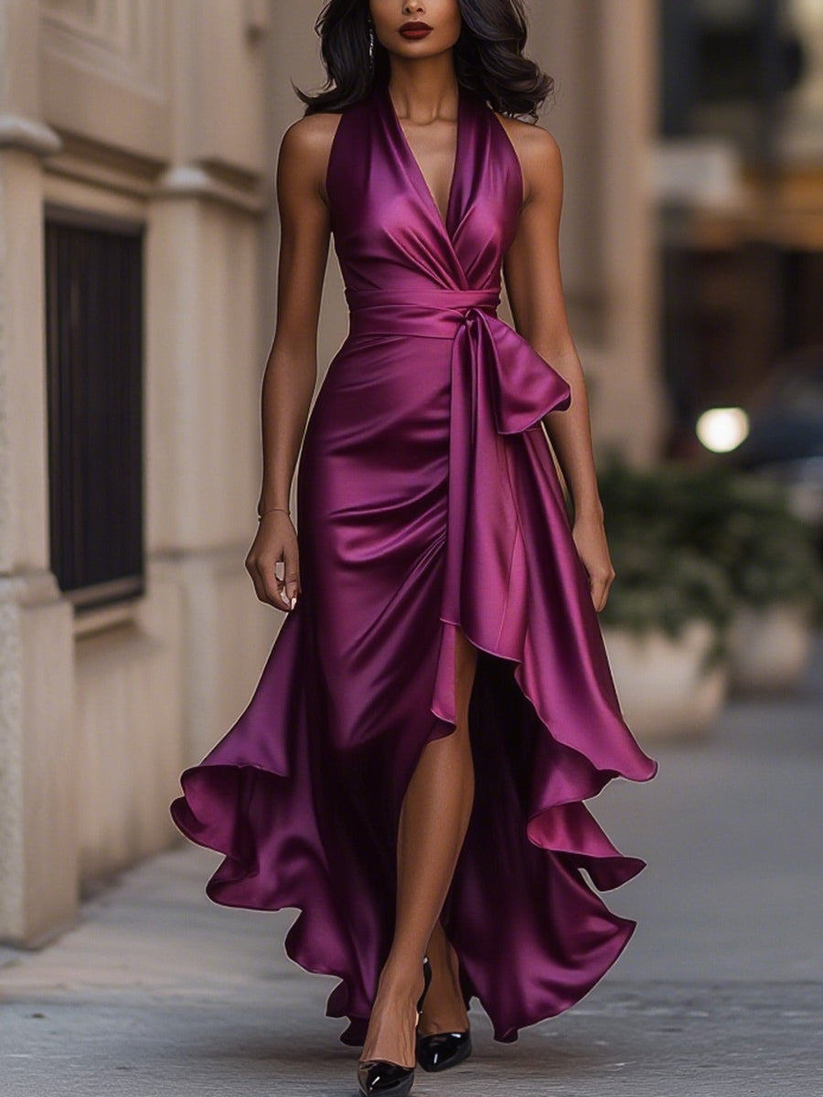 Women's Evening Wrap Dress | Maxi