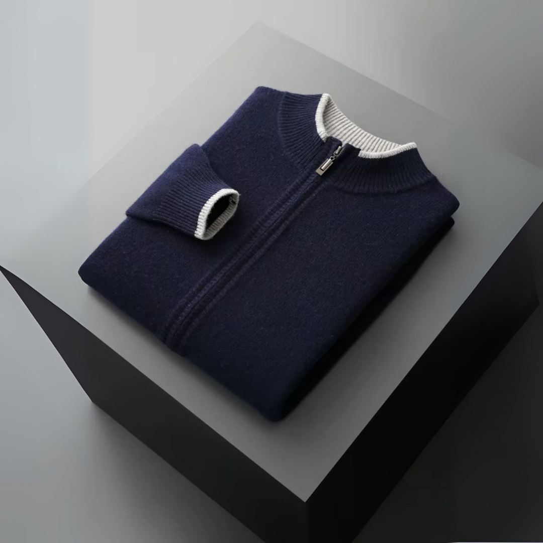 TrendAura | Men’s Merino Zip Cardigan
