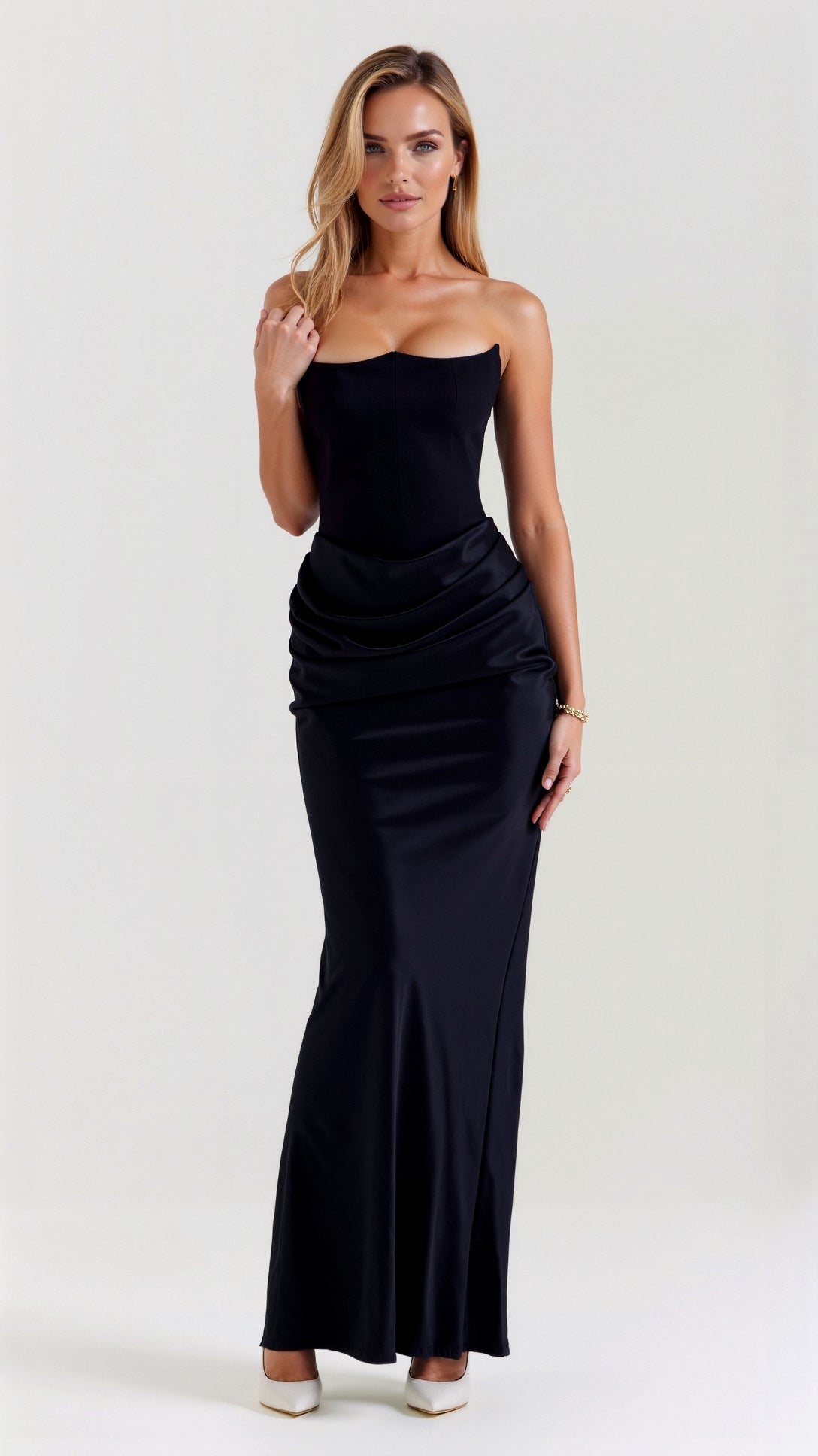 Womens Corset Maxi Wedding Guest Dress Ensemble – TrendAura