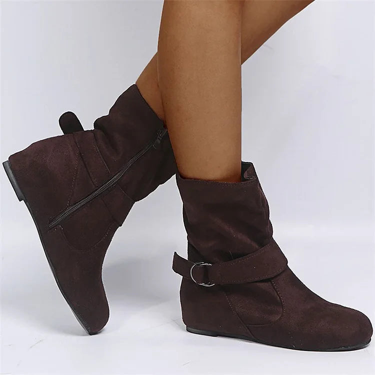 Velora™ | Zipper Chunky Ankle Heels Retro Boots