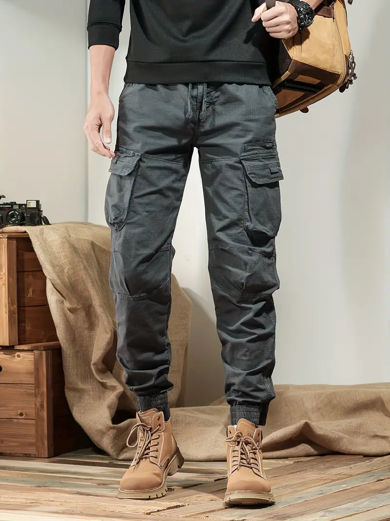 Robust cargo pants with multiple pockets for men - casual outdoor pants
