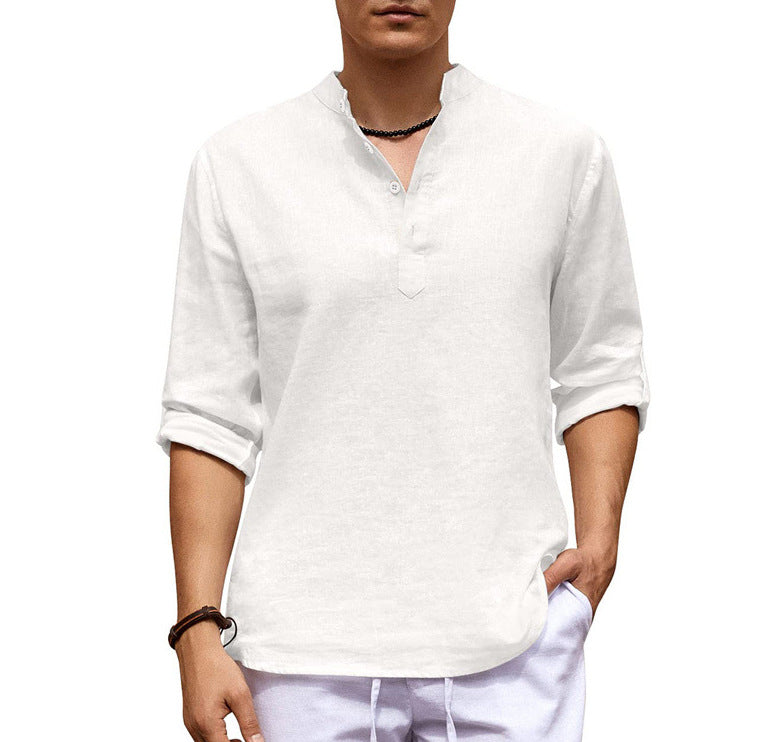 Dorian - Casual long-sleeve shirt for men, made of cotton and linen