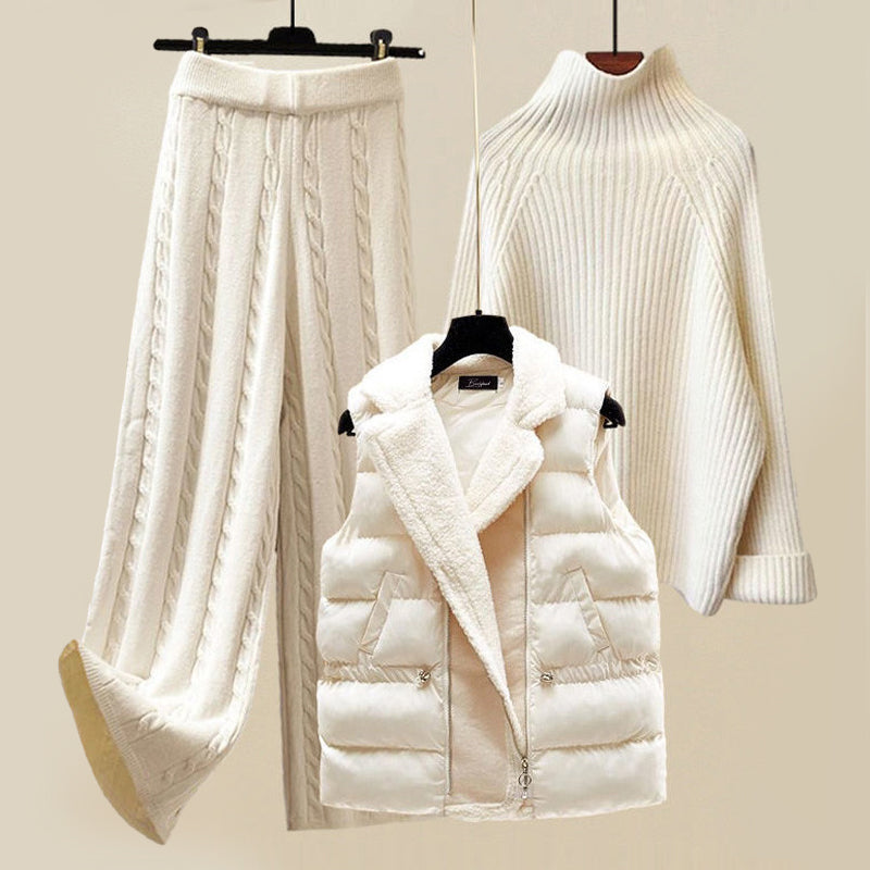 3-piece winter ensemble in white - TrendAura