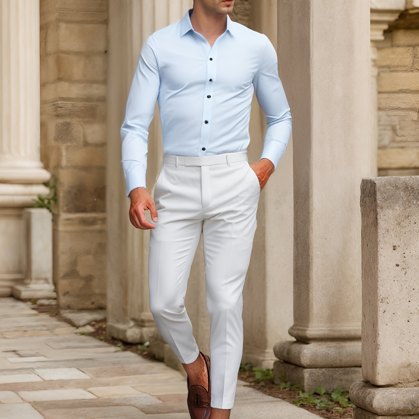 Finn | SlimFit stretch shirt in solid color