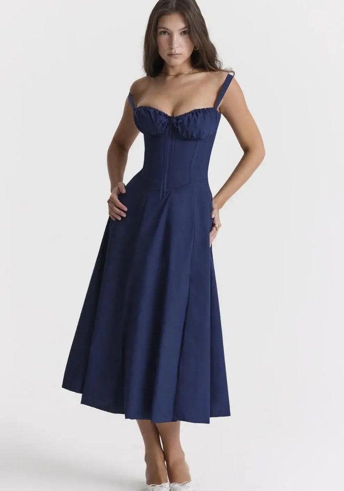 TrendAura Midi Dress For Women Versatile Office To Casual Structured Fitted Silhouette All Day Comfort main image 1