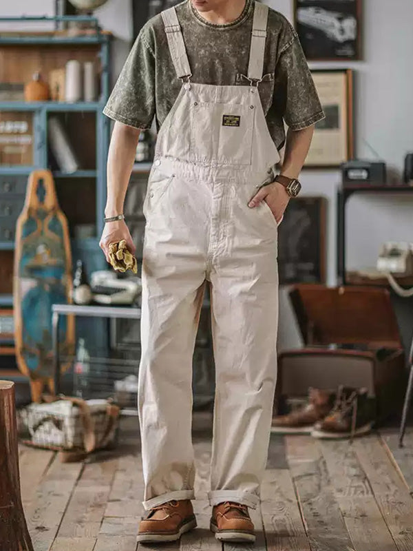 Unisex vintage-inspired canvas overalls