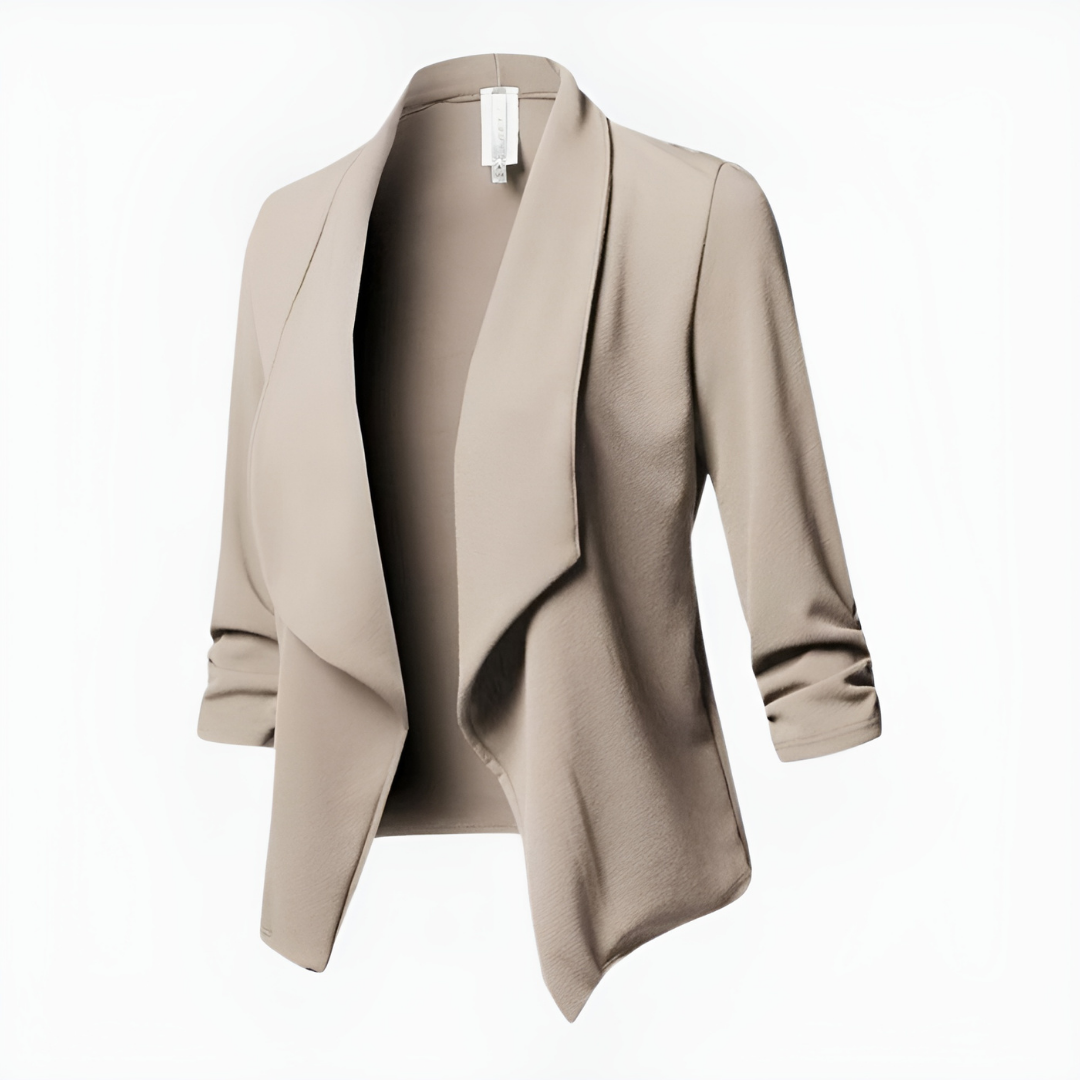 Women's Cropped Open Front Blazer | Long Sleeves