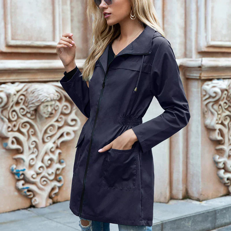 Women's Long Raincoat | With Hood