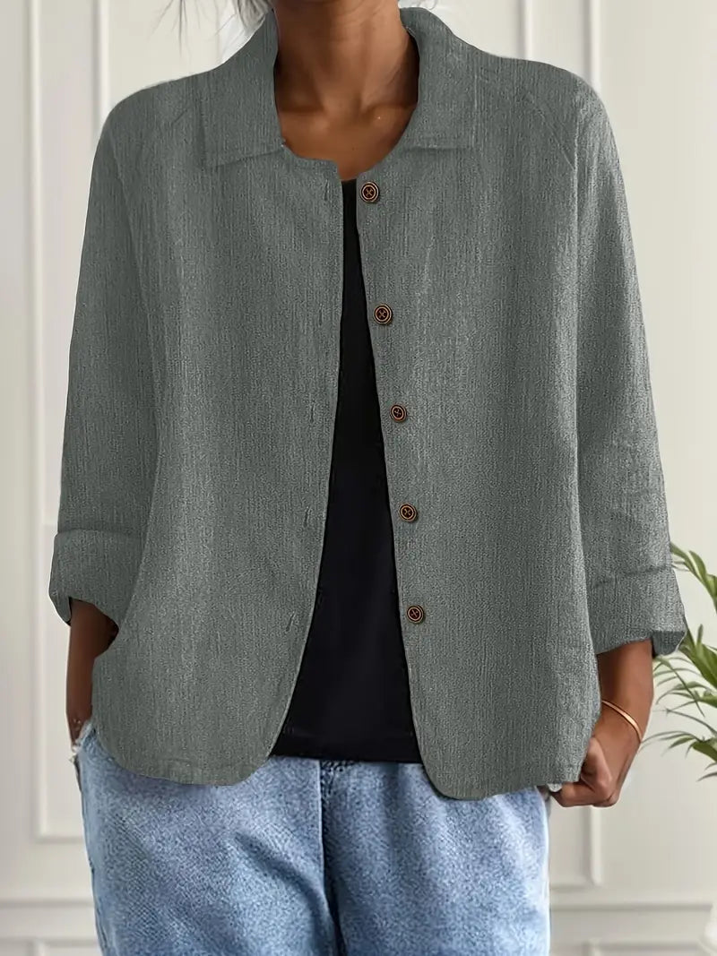 Esmay – Textured Button-Up Jacket