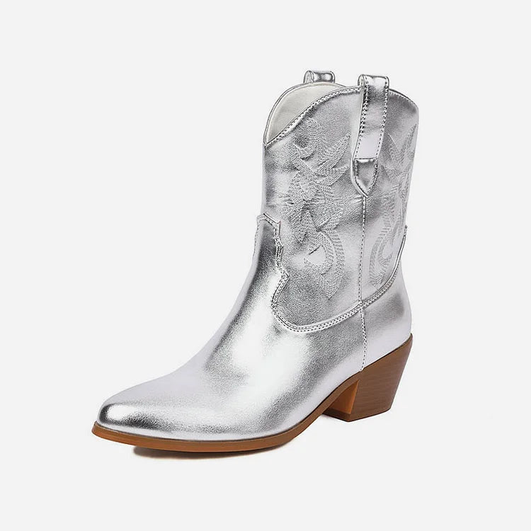 Velmora™ | Western Cowboy Ankle Boots for Women