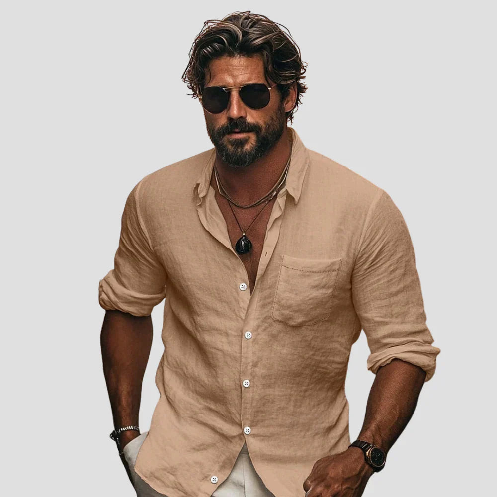 TrendAura | Refined Linen Casual Shirt