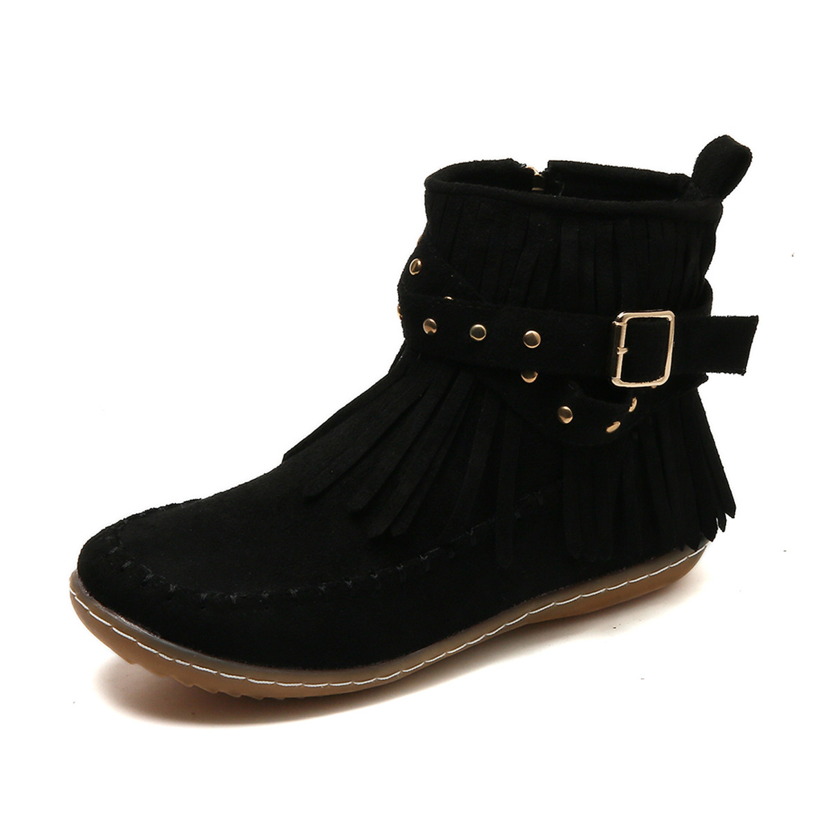 Dominique | Fringe Boots with Buckle for Women