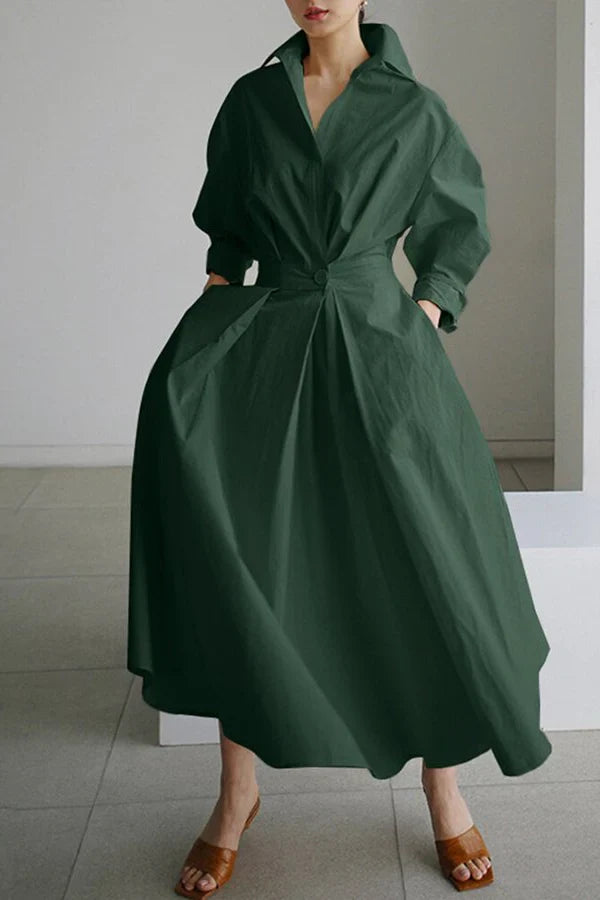 Women’s Elegant Shirt Dress | Midi