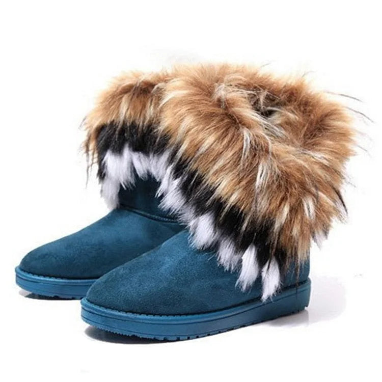WinterGlow | Women’s Winter Faux Fur Slip-On Boots