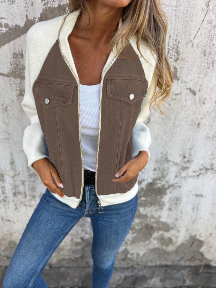 Taïs | Two-Tone Zip Jacket for Women — Urban & Casual Style
