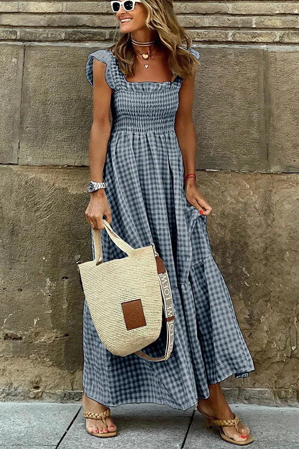 Sleeveless Maxi Dress with Ruffle Straps