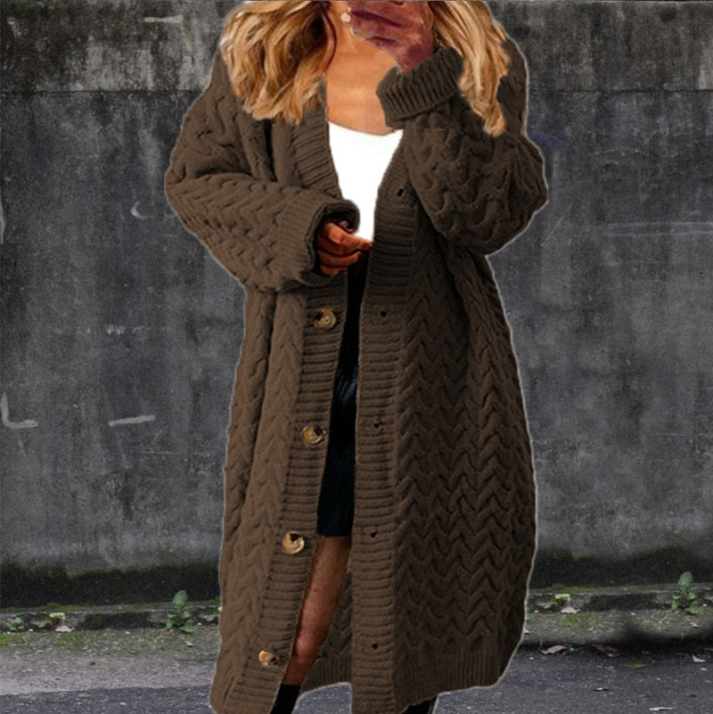 TrendAura | Long fashionable knitted cardigan