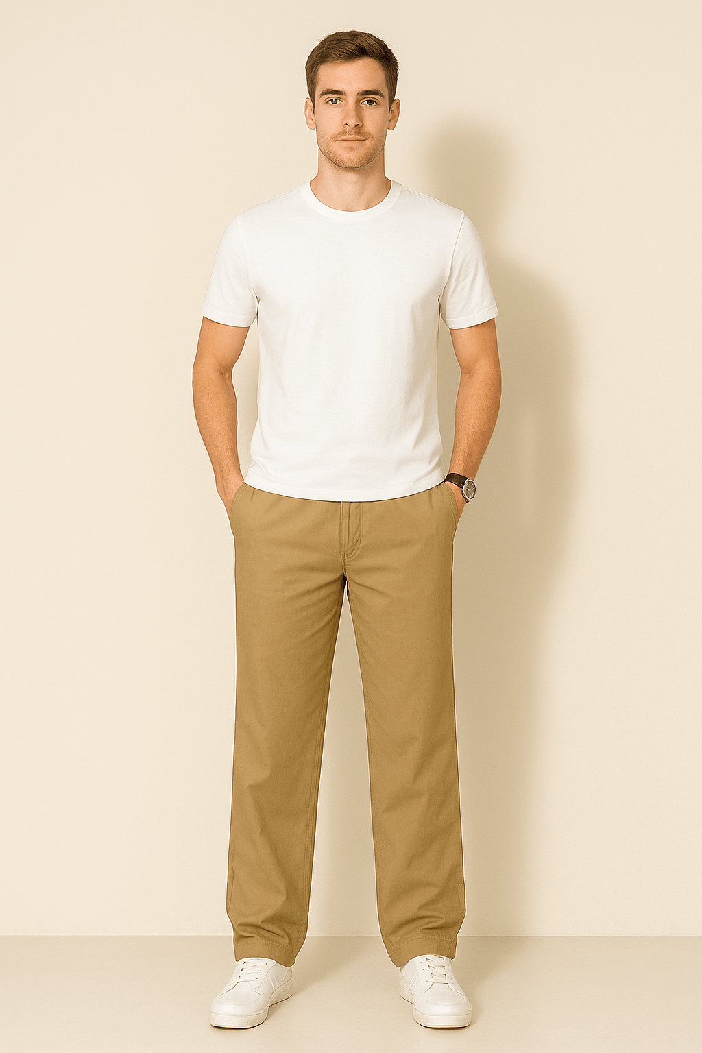 Comfortable leisure pants with elastic waistband