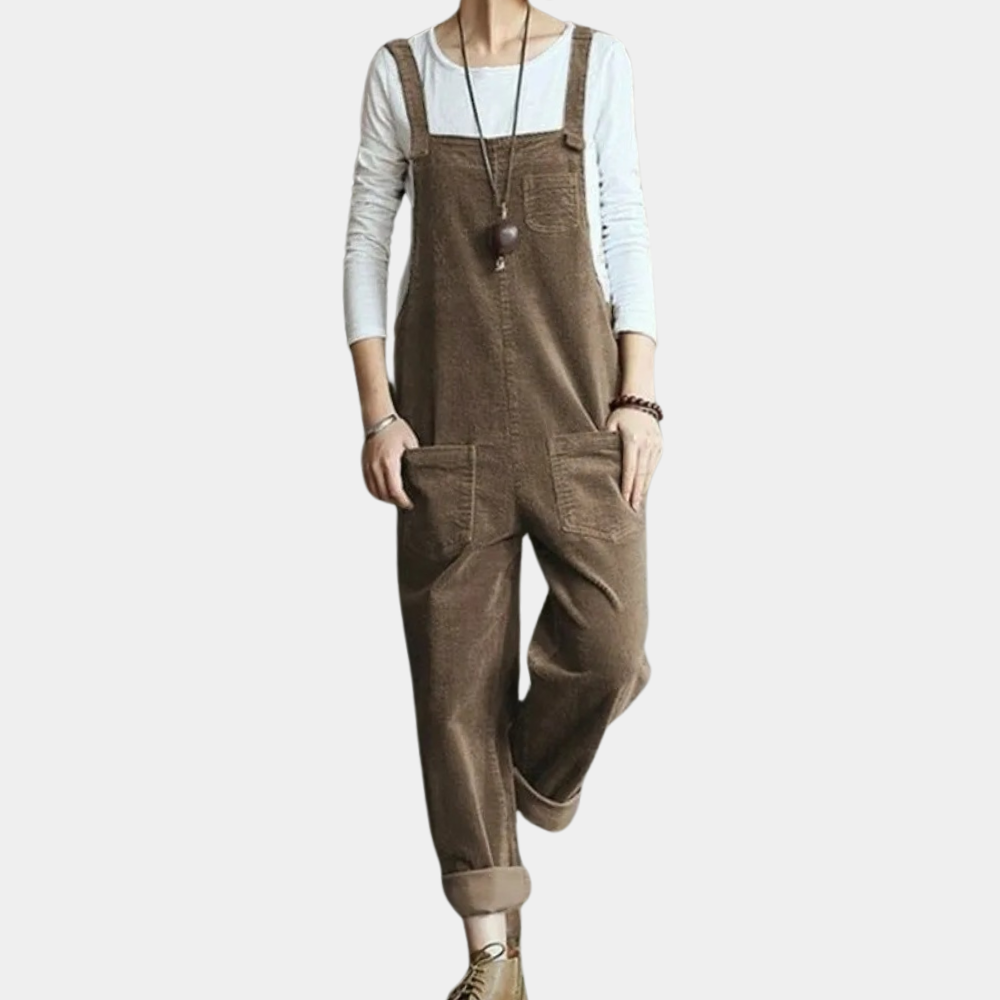 Casual summer corduroy jumpsuit for women