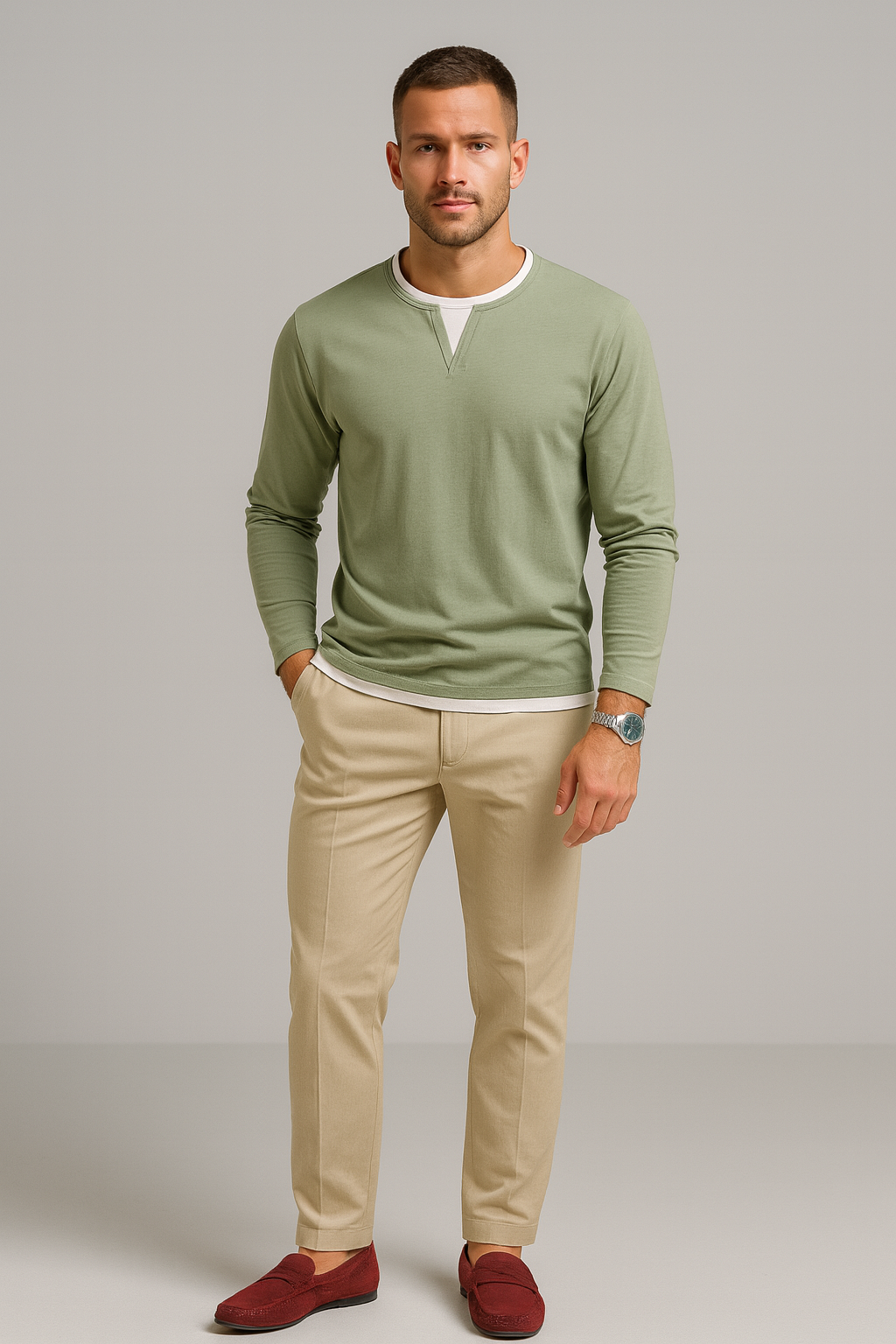 TrendAura | Premium Cotton V-Neck Jumper