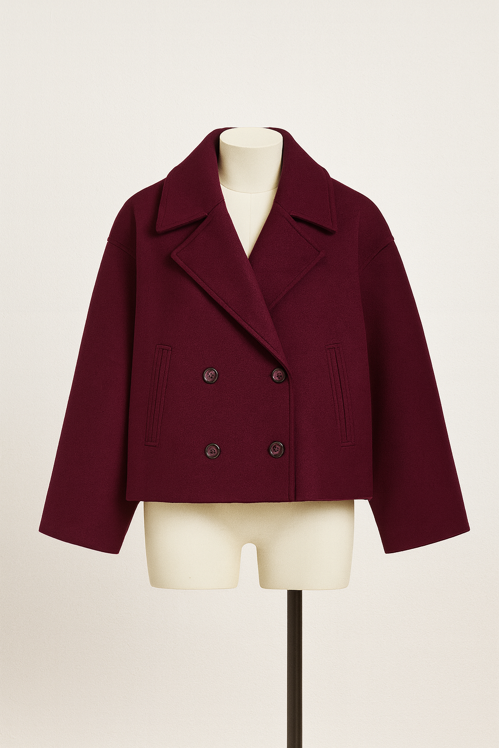 TrendAura | Double-Breasted Wool Jacket