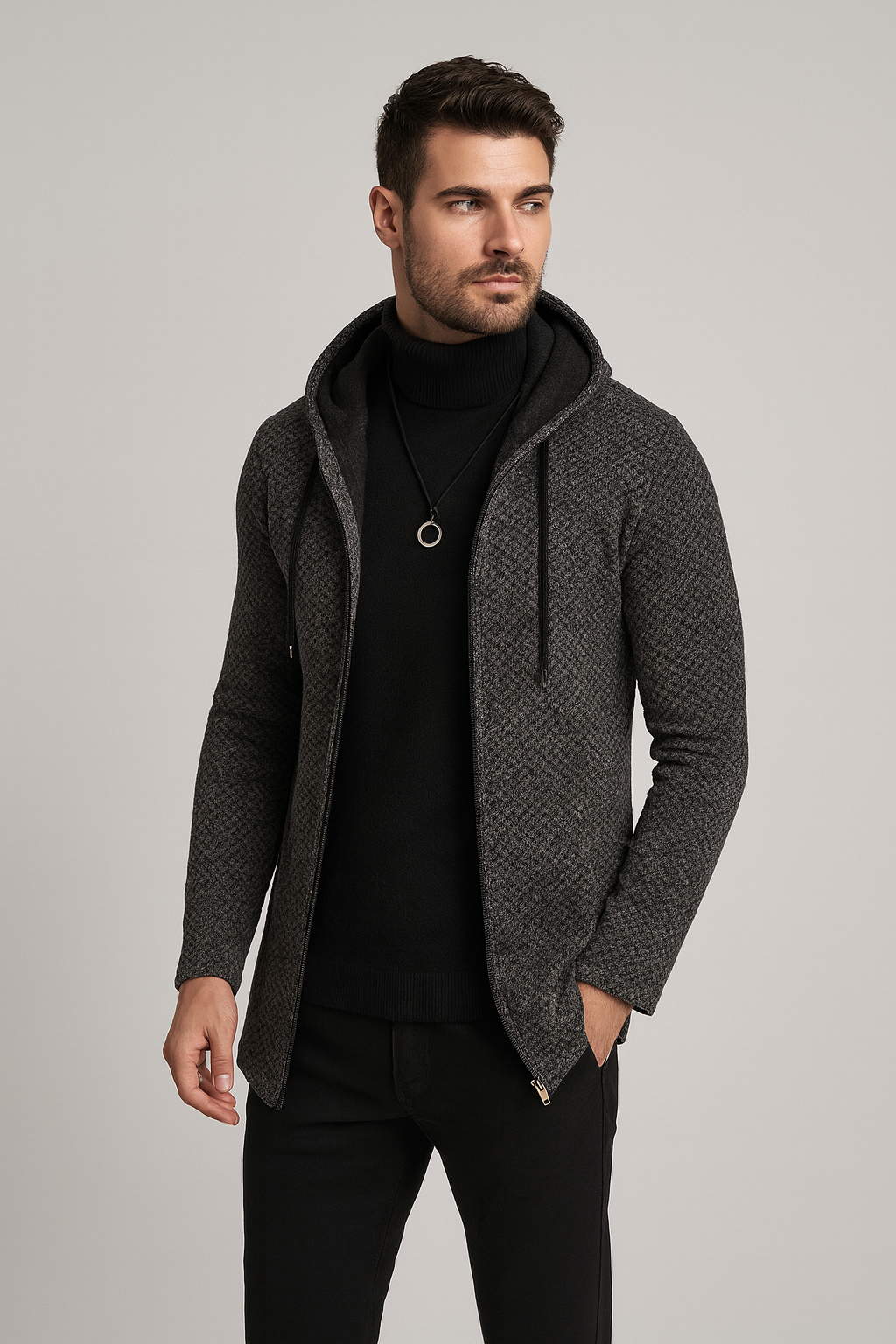 TrendAura | Ronnie Longline Hooded Cardigan