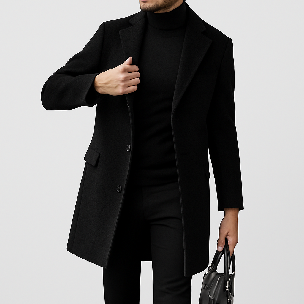 TrendAura | Tailored Wool Overcoat