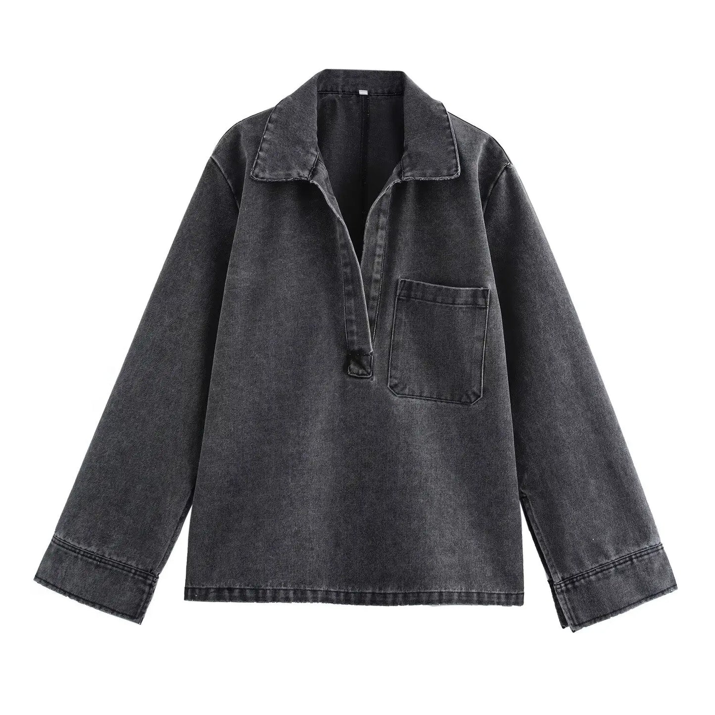 Women's set with turn-down collar and high waist