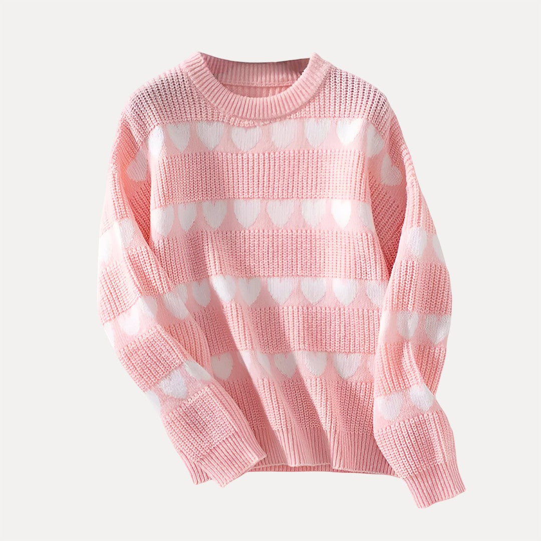 Women's sweater with heart design