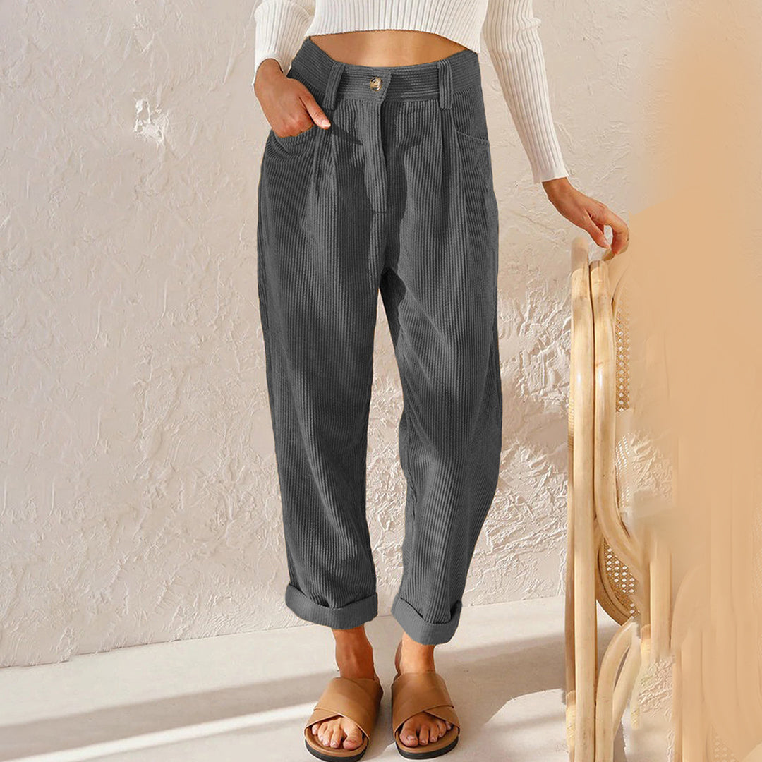 Women’s High-Waisted Corduroy Trousers | Winter Ready