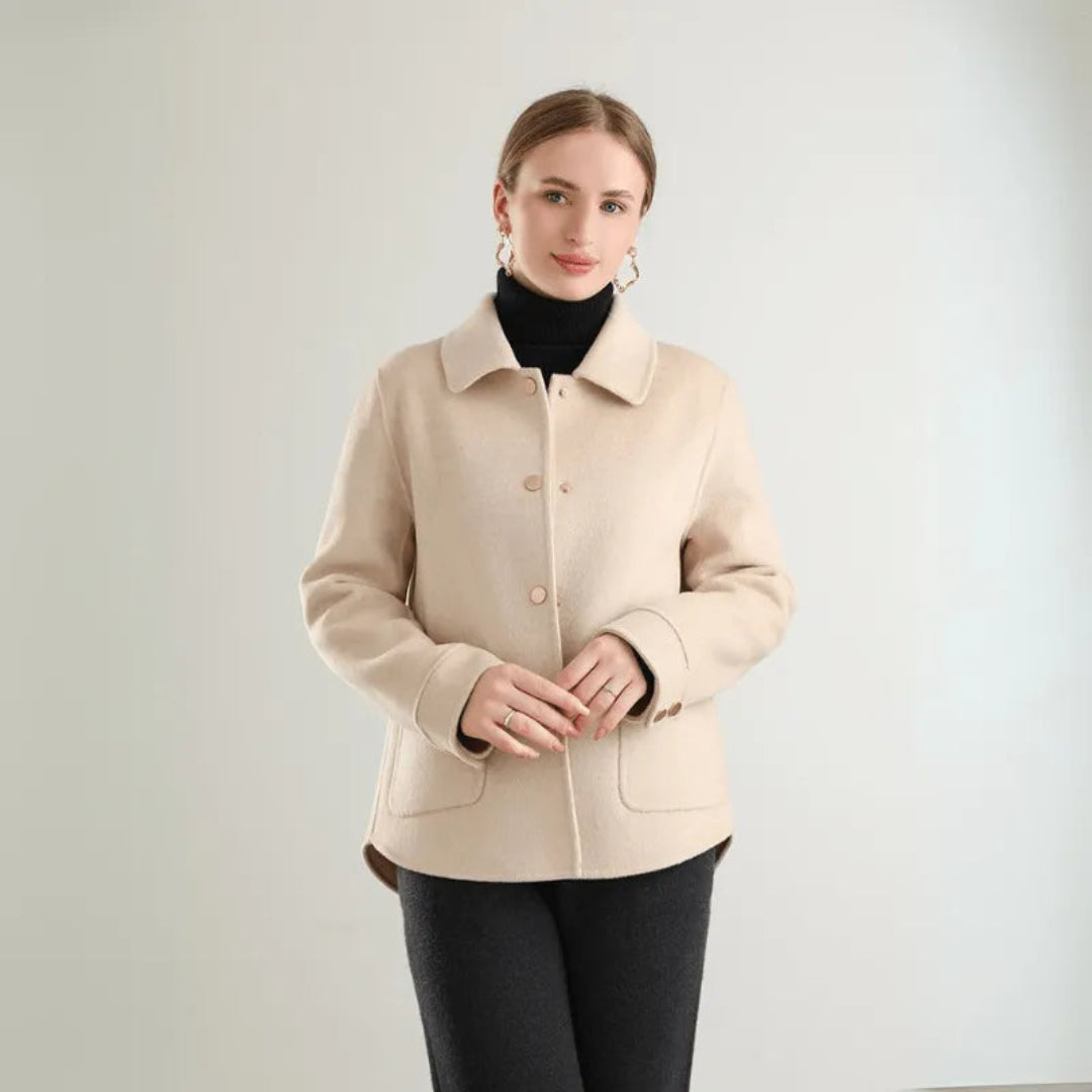 Double-sided wool coat for women