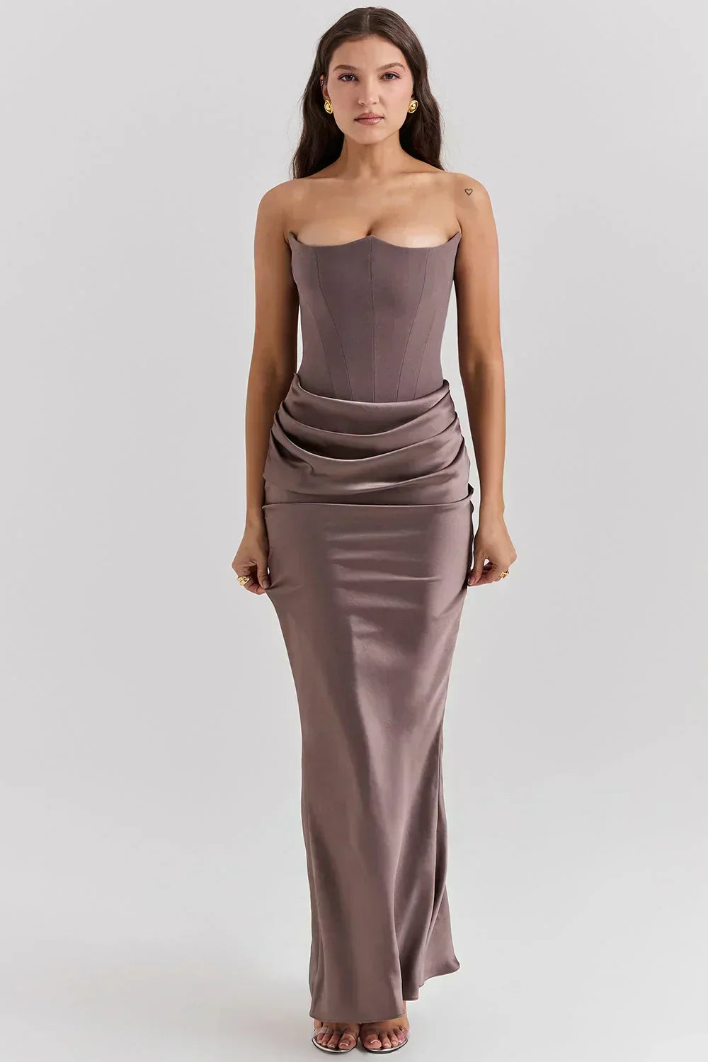 Elegant evening dress Bianca with corset top