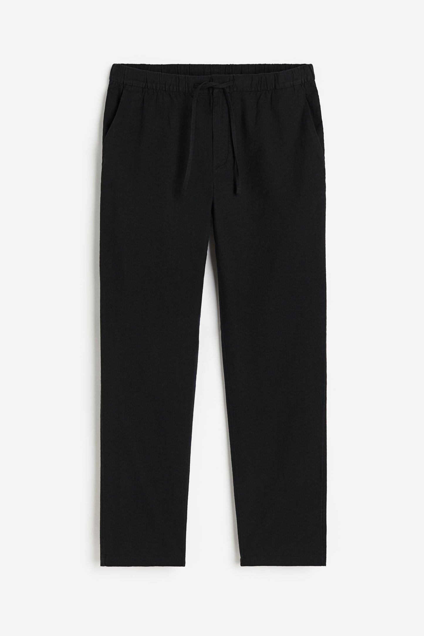 Elegant linen pants with elastic waistband and side pockets