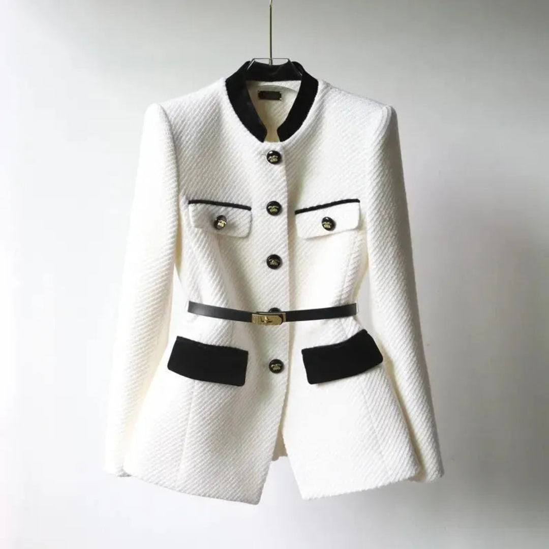 Elegant Tailored Blazer for Women with Golden Buttons