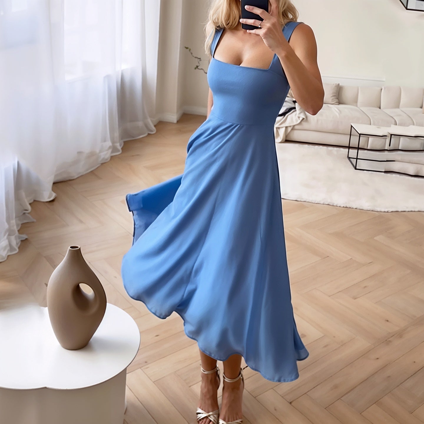 Elegant Sleeveless Midi Dress for Women