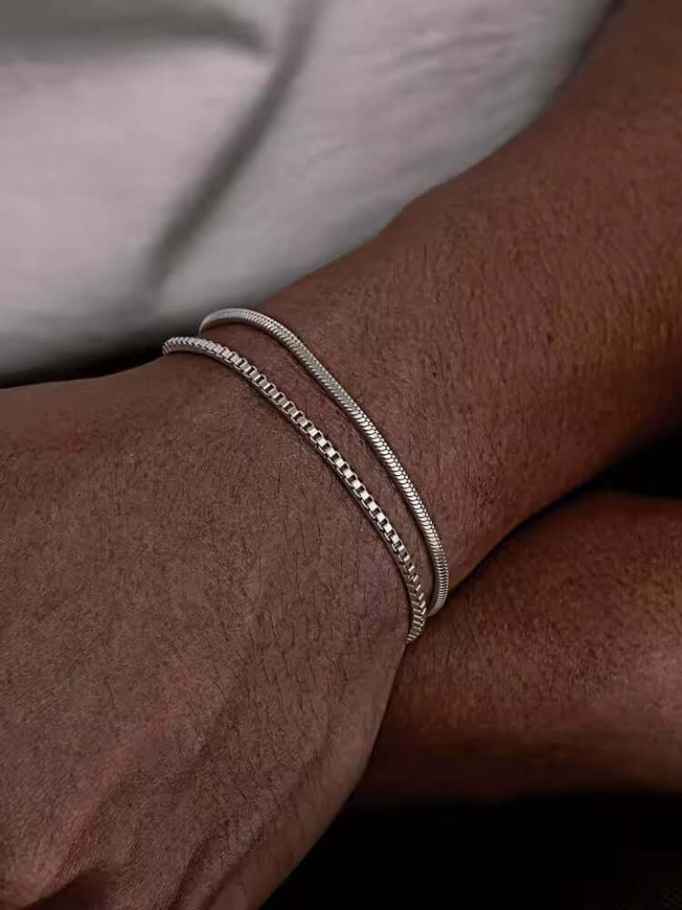 Elegant stainless steel snake bracelet