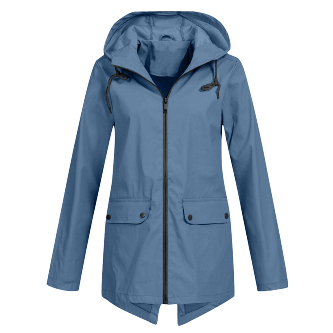 Women’s Zip Front Rain Coat | Hooded