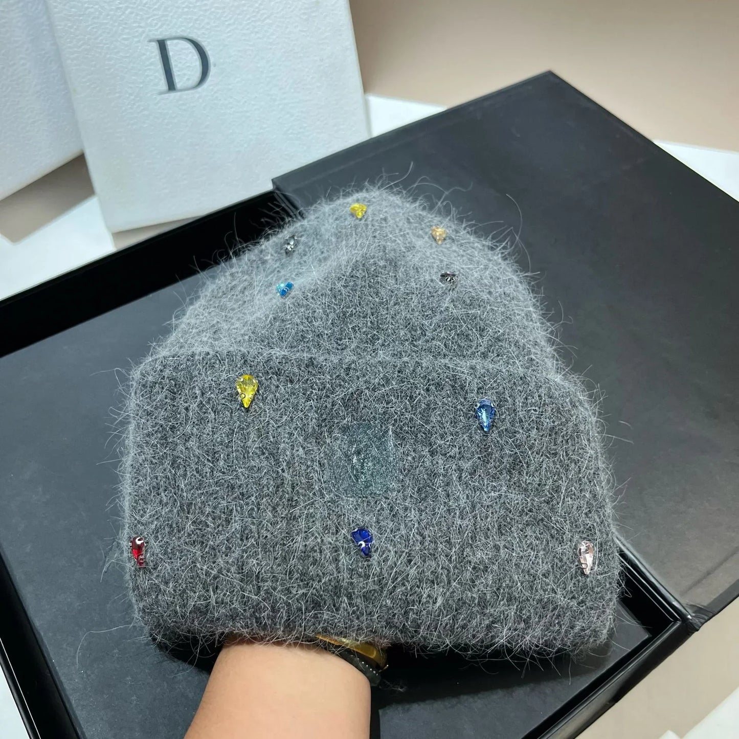 Fluffy Angora Beanie for Women