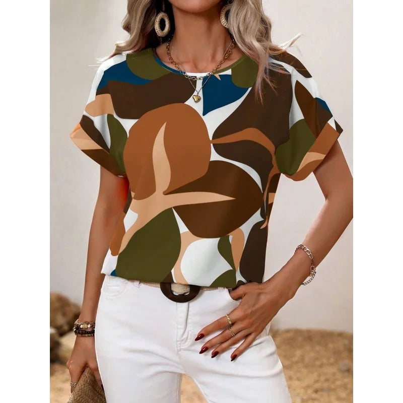Geometric Pattern T-Shirt Woman