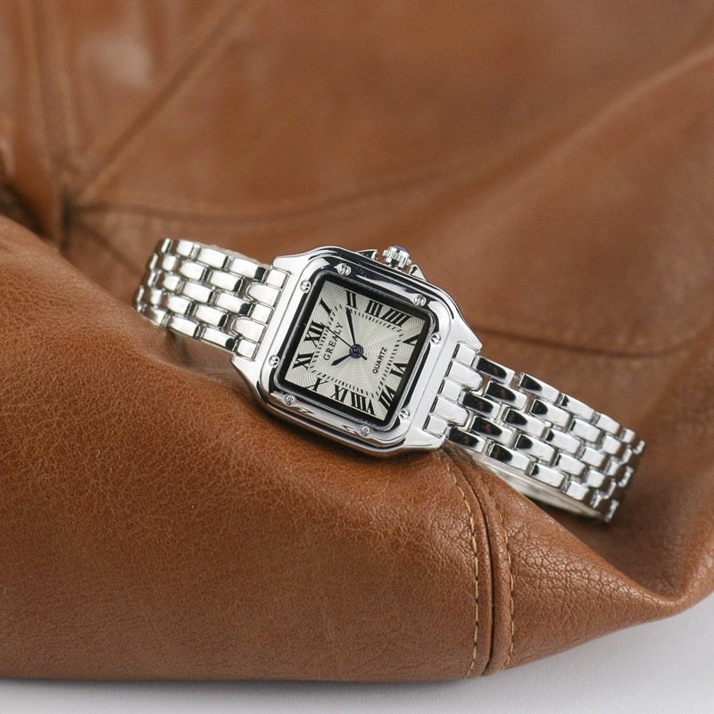 Eloura-Moda | Square women's watch with steel bracelet