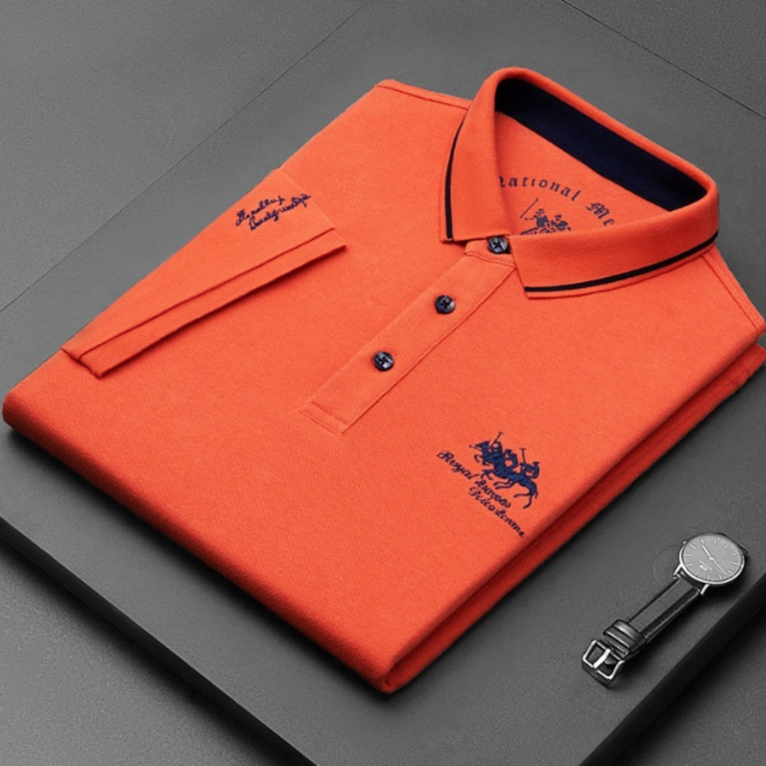 Casual polo shirt with buttons short sleeves for men