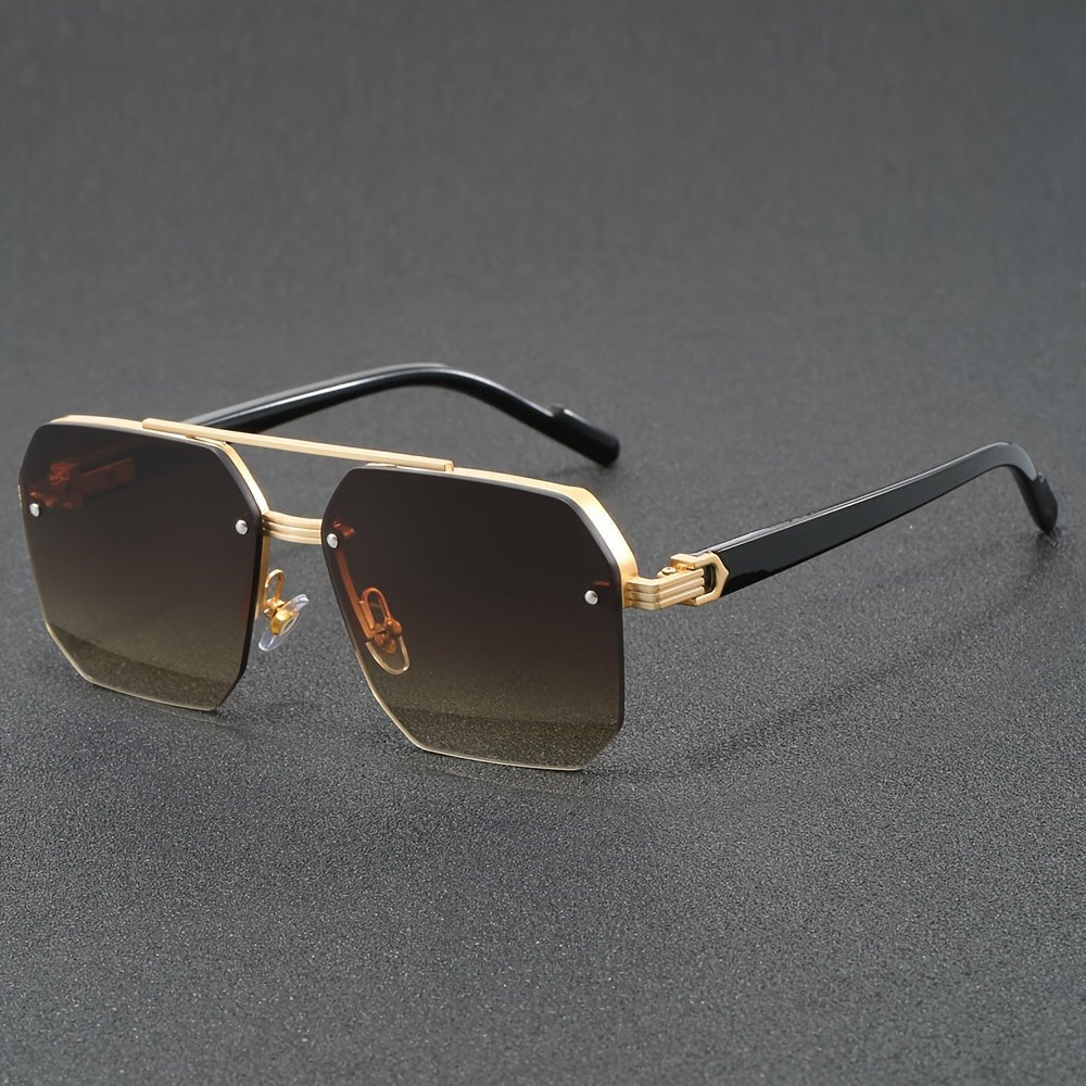Half-rimless glasses made of zinc alloy with PC lenses