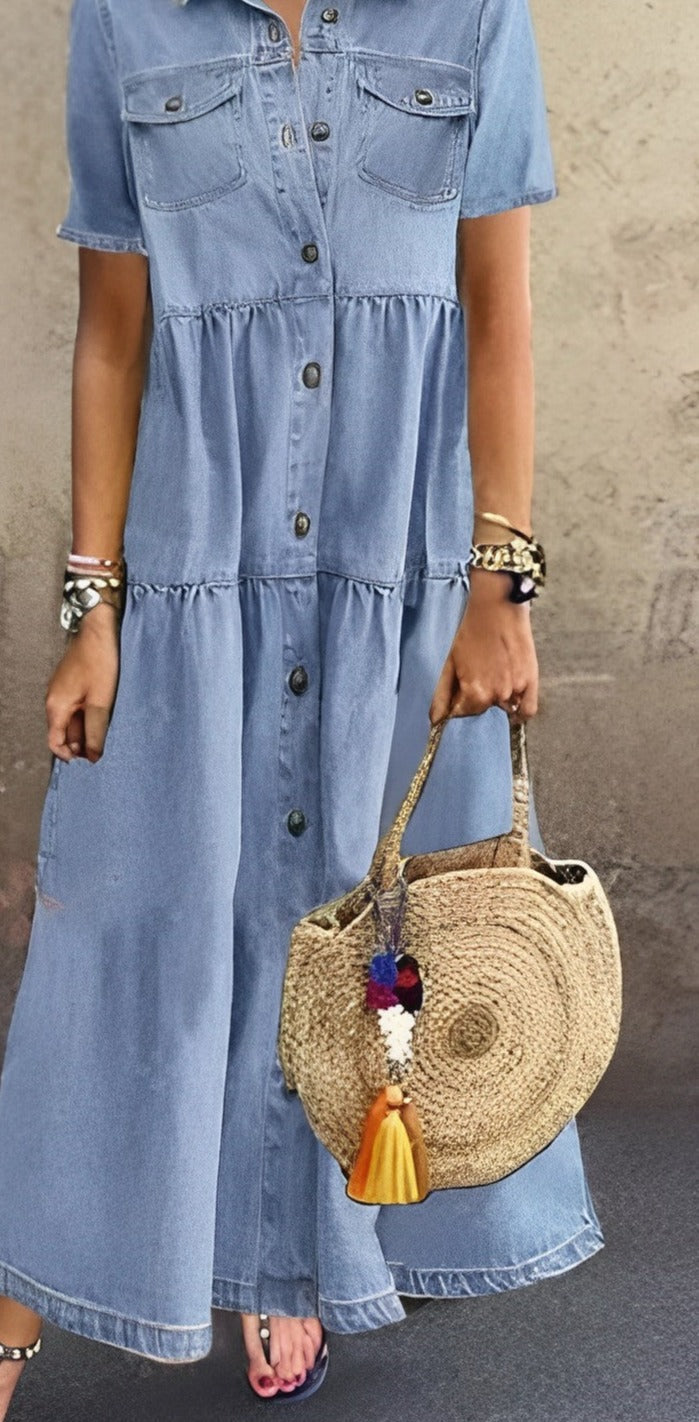 Women’s Cozy Denim Dress | Maxi