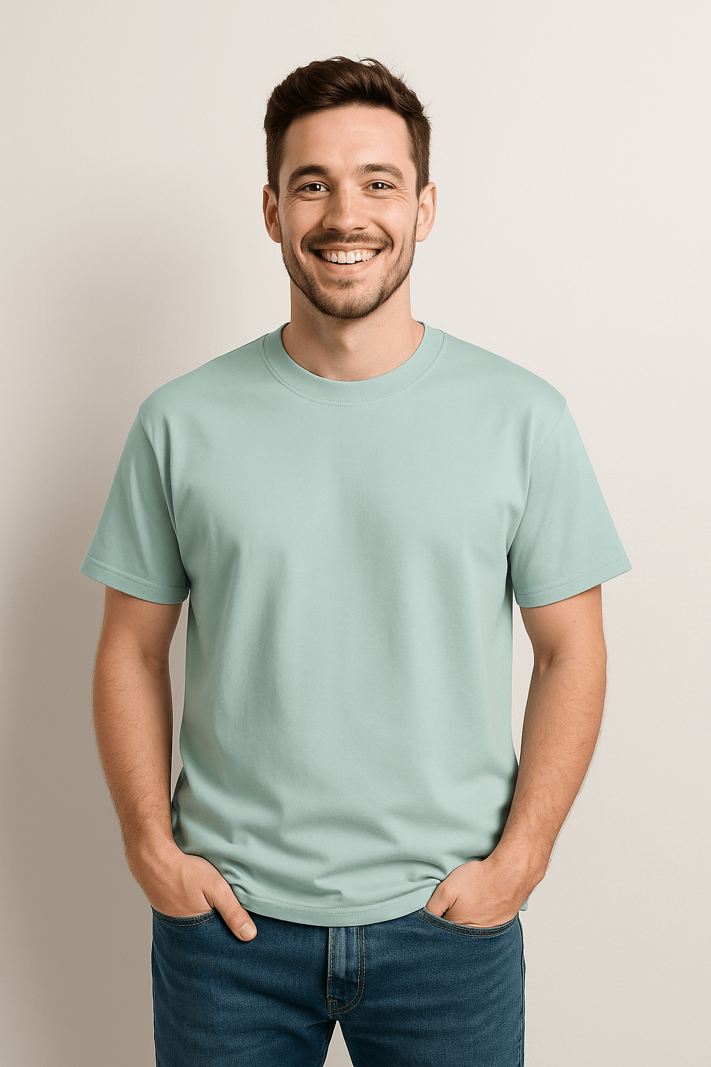 Short-sleeve T-shirt with crew neck