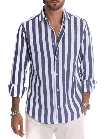 TrendAura | Men’s Striped Summer Shirt