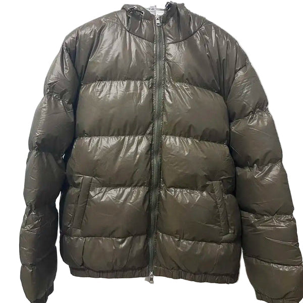 Hooded down jacket - Quilted winter jacket with zipper for men
