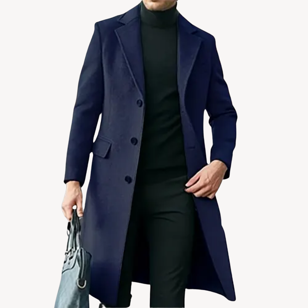 Elegant coat for men in high-quality wool